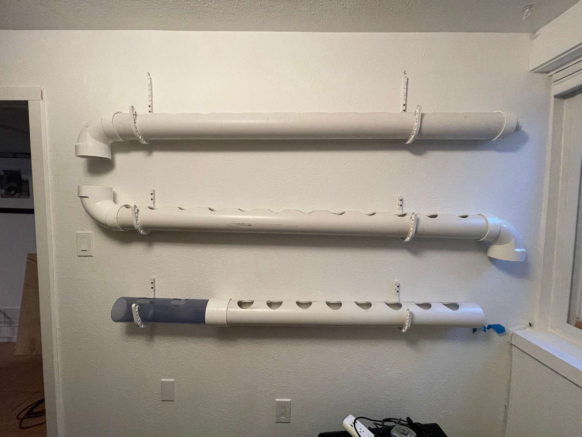 pvc pipes mounted on wall